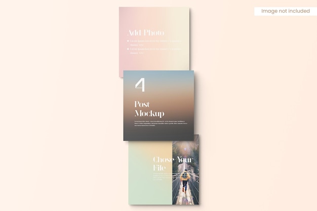 Social instagram post mockup top view