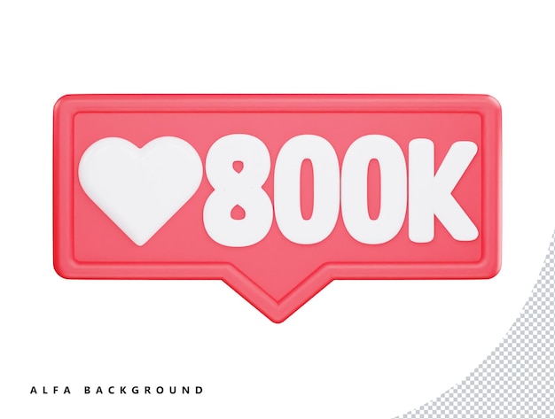 Social love react 3d rendering vector icon illustration