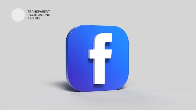 social media 3d icon facebook render