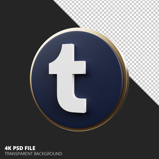 Social media 3d icon tumblr