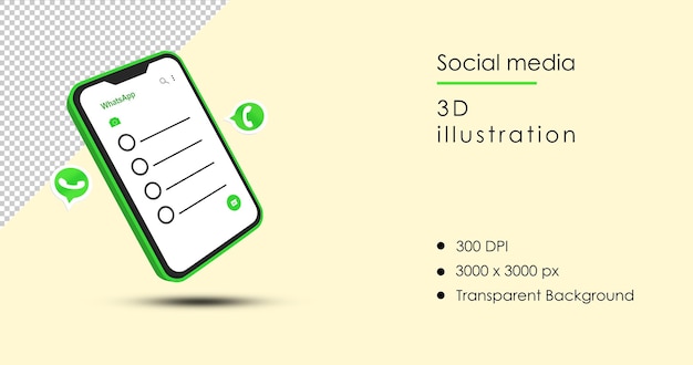 Social media 3D illustration