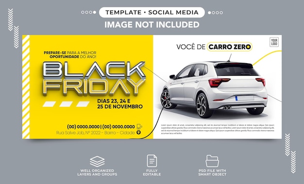 Social media banner black friday luxury cars with great deals