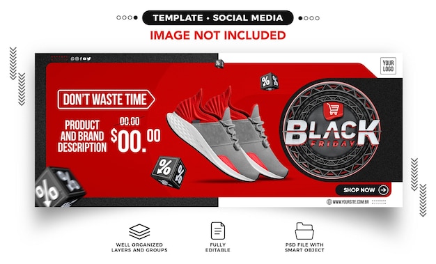 Social media banner black friday for product sales on offers