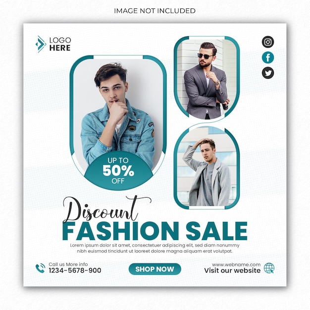 Social media banner fashion sale simple instagram post