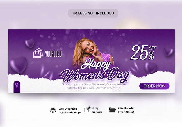 Social media banner instagram special date happy womens day