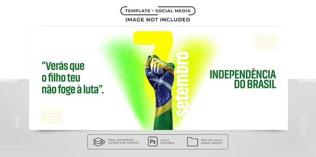 Social media banner template 7th of september brazil independence day