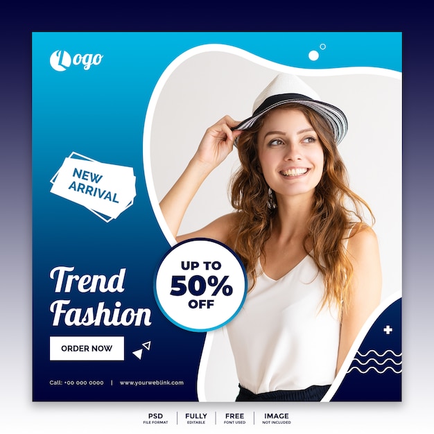 Social Media Banner Template for Fashion Sale