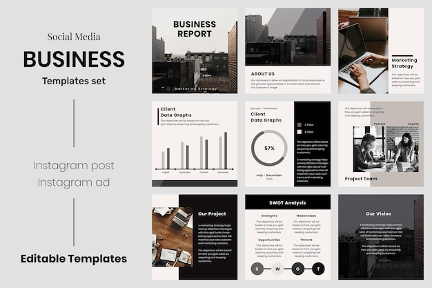 PSD social media business psd editable template set