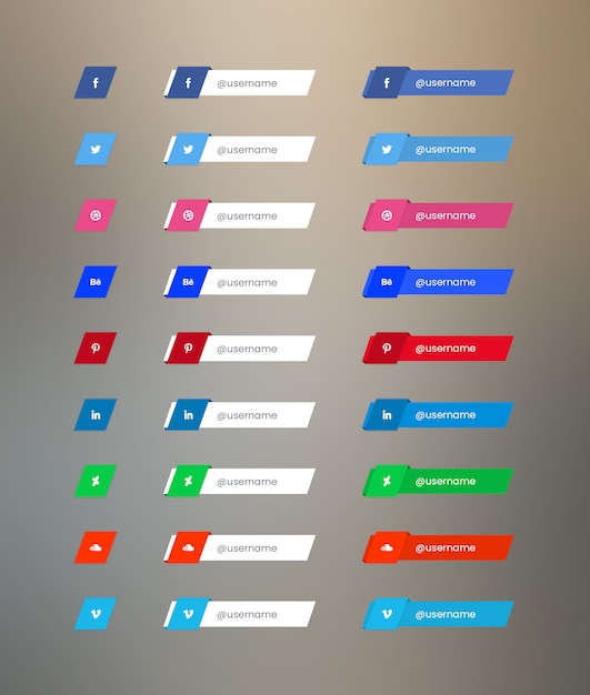 Social media button pack