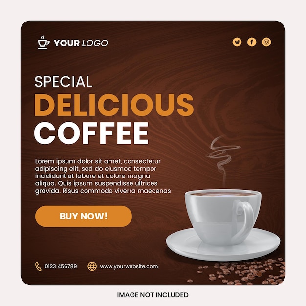 social media coffee promo template