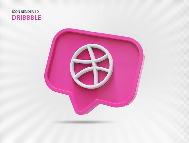 Social media Dribbble 3d rendering