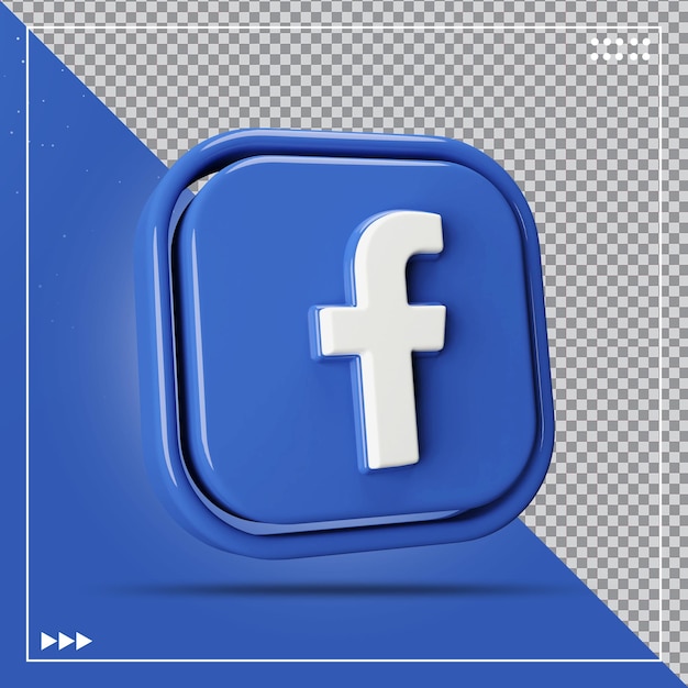 Social media Facebook icon concept 3d render