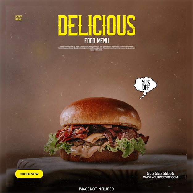 social media Fast Food post design template