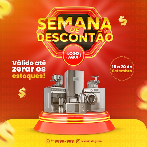 Social Media Feed Discount Week Portuguese