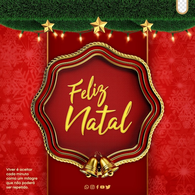 Social media feed instagram merry christmas for campaigns feliz natal in brazil