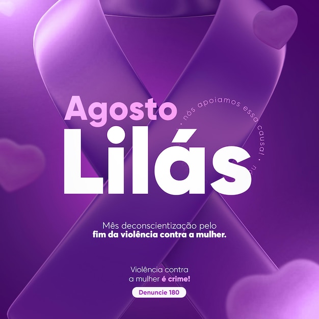 social media feed lilac august for marketing campaign in brazil in 3d render