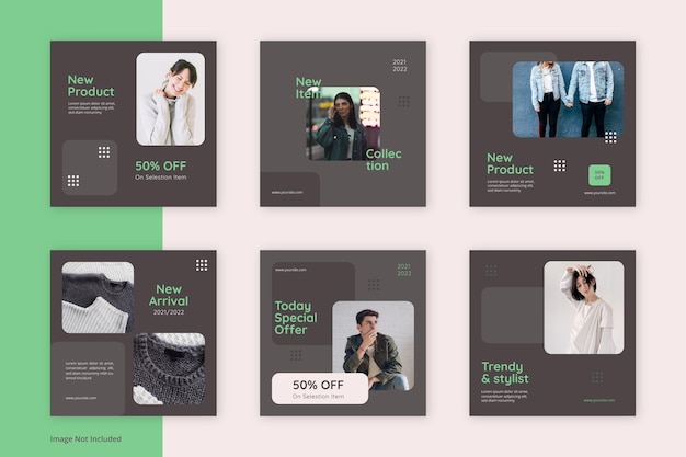 PSD social media feed post template for fashion business premium pds