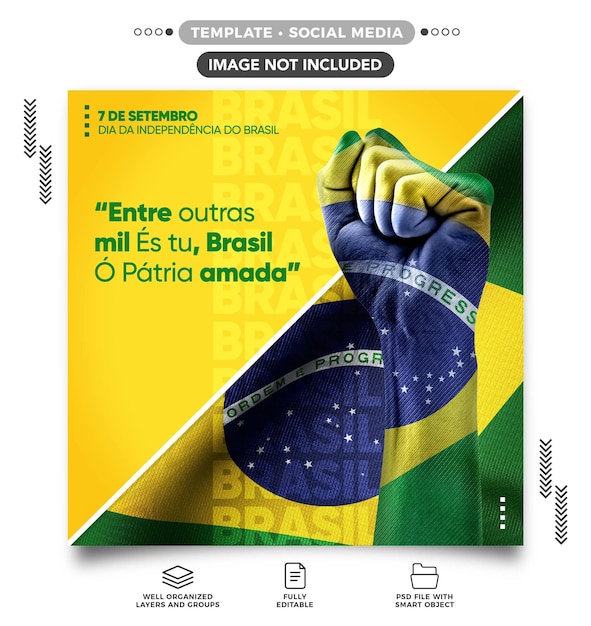 Social media feed template brazil independence