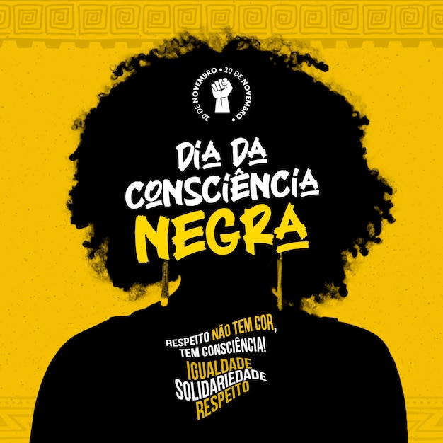 social media flat design black conscience day brazil