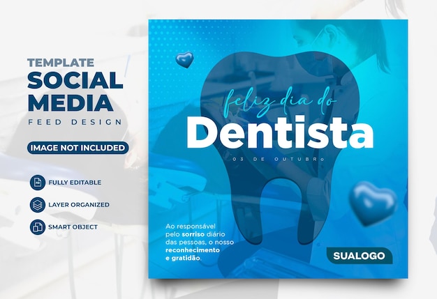 social media happy dentist's day in brazilian portuguese