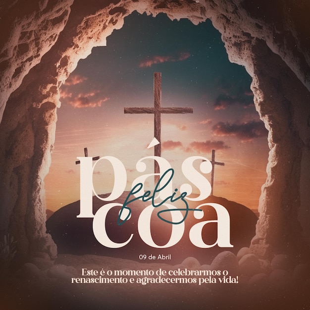 PSD social media happy easter for christianity in portuguese