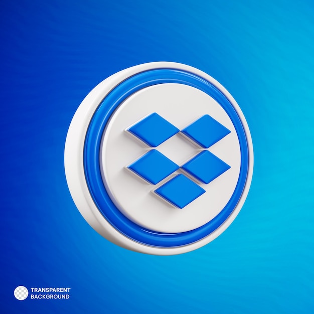 Social media icon dropbox logo isolated 3d render