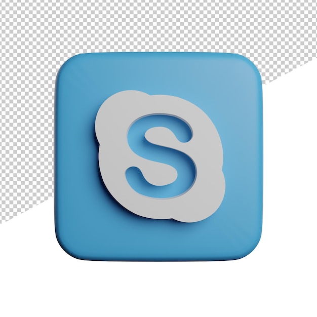 Social media icon skypee front view 3d illustration rendering transparent background