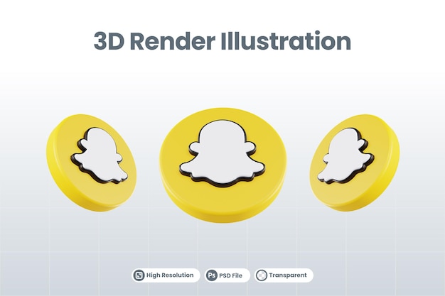 Social media icon snapchat logo isolated 3d render