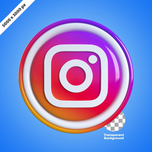 PSD social media instagram 3d icon