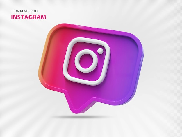 Social media Instagram 3d rendering