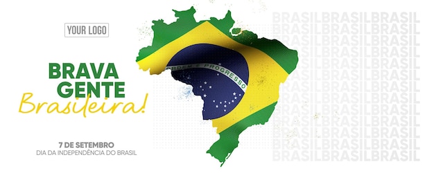 Social media instagram banner template Independence from brazil brave brazilian people!