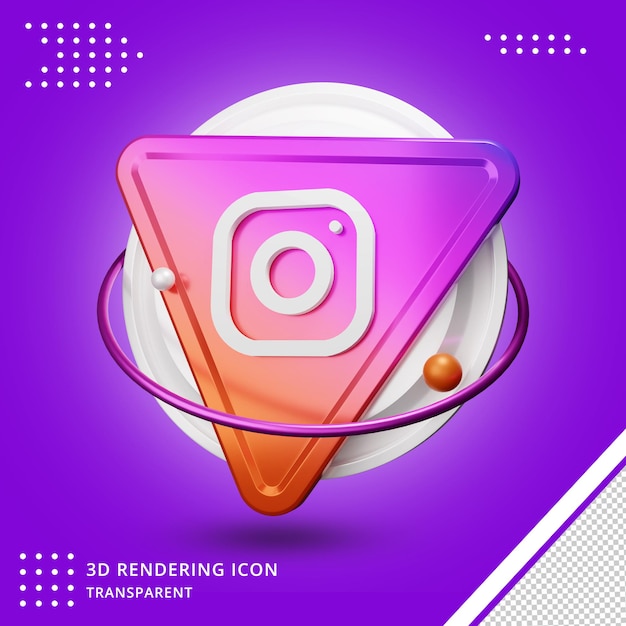 Social media Instagram icon transparent 3d rendering 