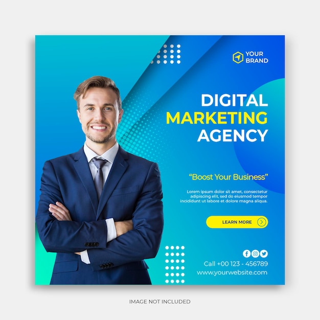 Social media instagram post banner template with modern corporate concept