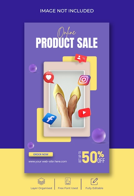 Social media Instagram story fashion sale banner template