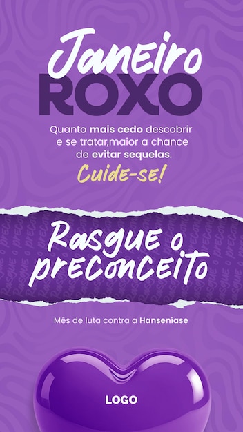 Social Media Janeiro roxo combate Hansenase Social Media Purple January fights Leprosy