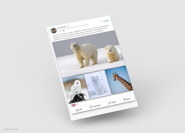 Social media linkedin post template mockup