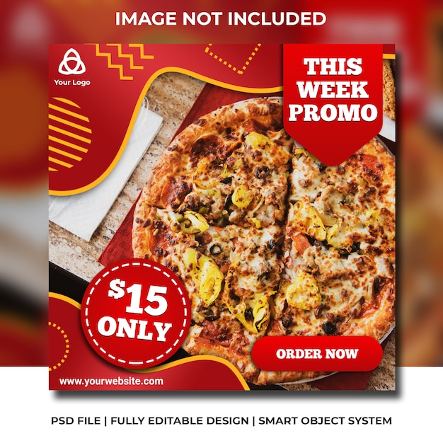 Social media pizza and fast food instagram template