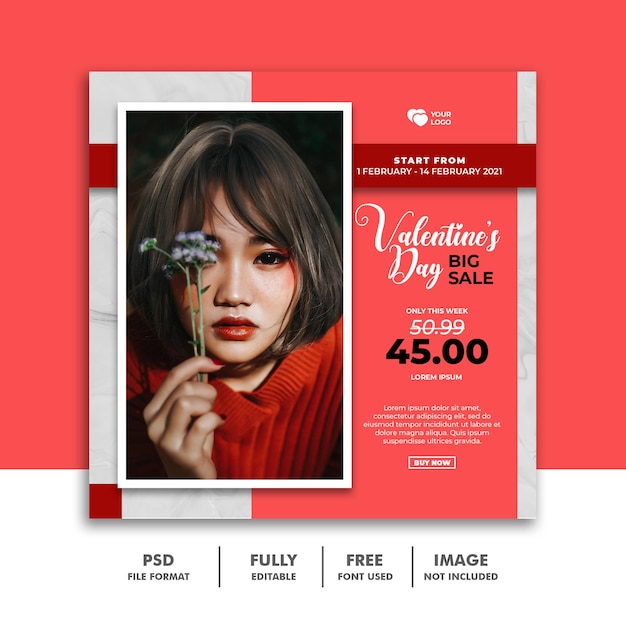 Social Media Post Banner Template For Valentine