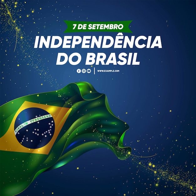 PSD social media post for brazil independence day and independencia do brasil template