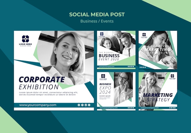 Social media post collection for business expo