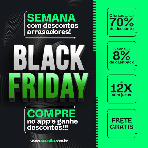 Social media post feed black friday with exclusive in-store offers