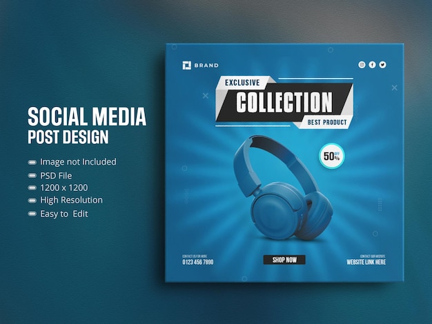 Social media post of gadget collection template