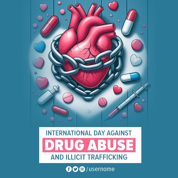 Social media post for International Day against Drug Abuse and Illicit Trafficking