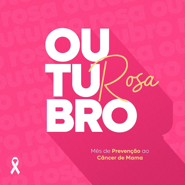 Social Media Post Template Breast cancer awareness pink october campaign