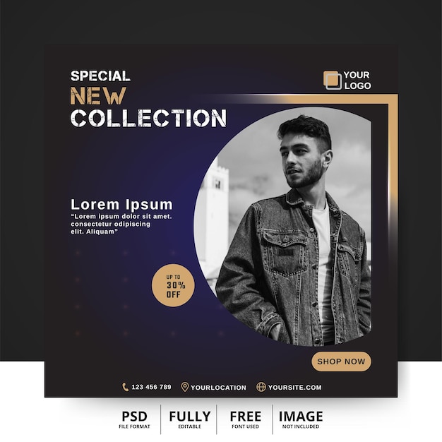 Social media post template for fashion shop