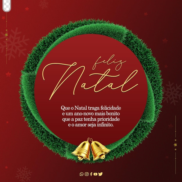 social media post template merry christmas feliz natal in brazil