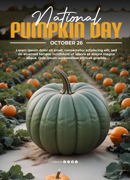 PSD social media poster about world pumpkin day