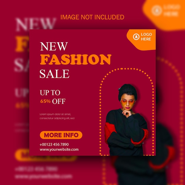 Social media poster design with fashion