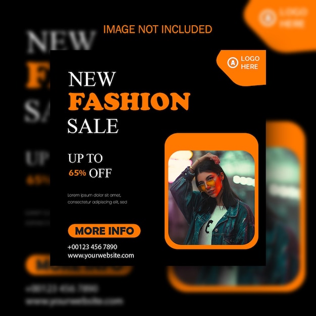 Social media poster design with fashion