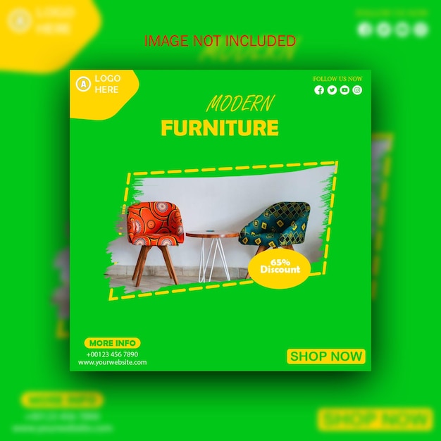 Social media poster design with furniture